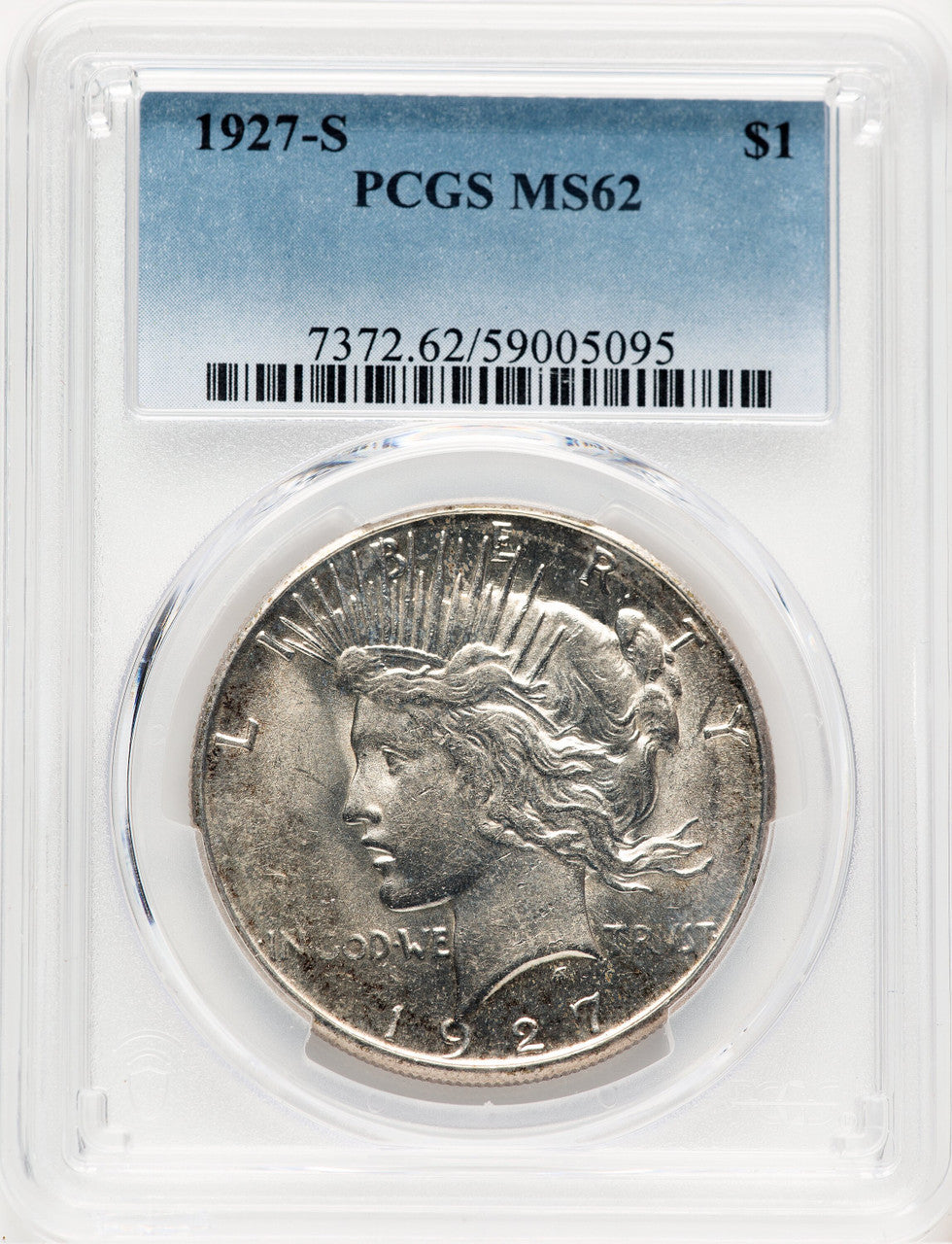 1927-S Peace Dollar PCGS MS62