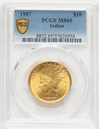 1907 $10 No Motto Indian Eagle PCGS MS65 (779584041)