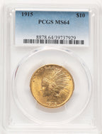 1915 $10 Blue Gradient Indian Eagle PCGS MS64