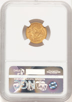 1861 $2.50 Old Rev. Brown Label Liberty Quarter Eagle NGC MS61