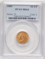 1909 $2.50 Indian Quarter Eagle PCGS MS63 (779626001)