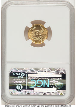 1993 Gold Eagle 1/10 oz Brown Label NGC MS70