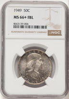 1949 50C FL Franklin Half Dollar NGC MS66+ (779664002)