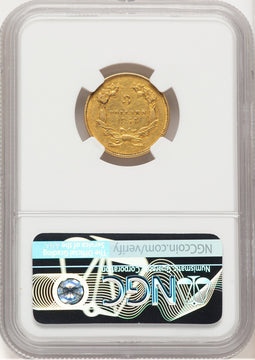 1854-O $3 Three Dollar Gold Pieces NGC AU53 (779669002)