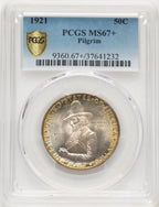 1921 50C Pilgrim Commemorative Silver PCGS MS67+