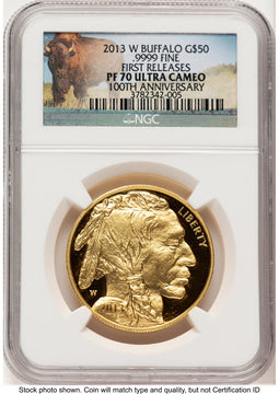 2013-W Proof Gold Buffalo 1 oz FR Bison Label NGC PF70 (779718010)