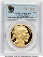 2014-W Proof Gold Buffalo 1 oz FS Bison Label PCGS PR70