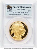 2014-W Proof Gold Buffalo 1 oz FS Black Diamond Bison Label PCGS PR70 (779720006)