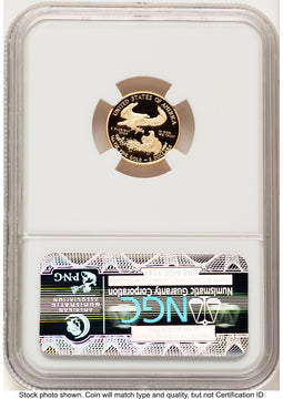 2010-W Proof Gold Eagle 1/10 oz ER Blue NGC PF70