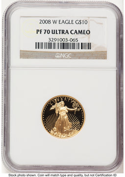 2008-W Proof Gold Eagle 1/4 oz Brown Label NGC PF70