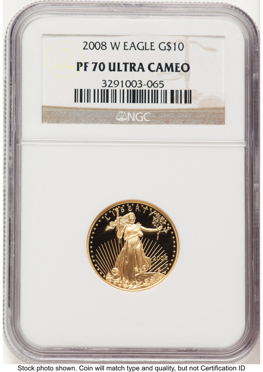 2008-W Proof Gold Eagle 1/4 oz Brown Label NGC PF70