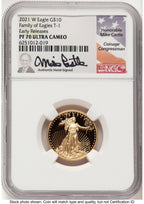 2021-W Type 1 Proof Gold Eagle 1/4 oz ER Mike Castle NGC PF70