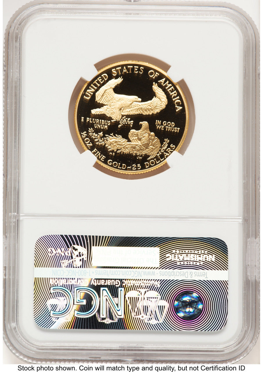 1993-P Proof Gold Eagle 1/2 oz Brown Label NGC PF70