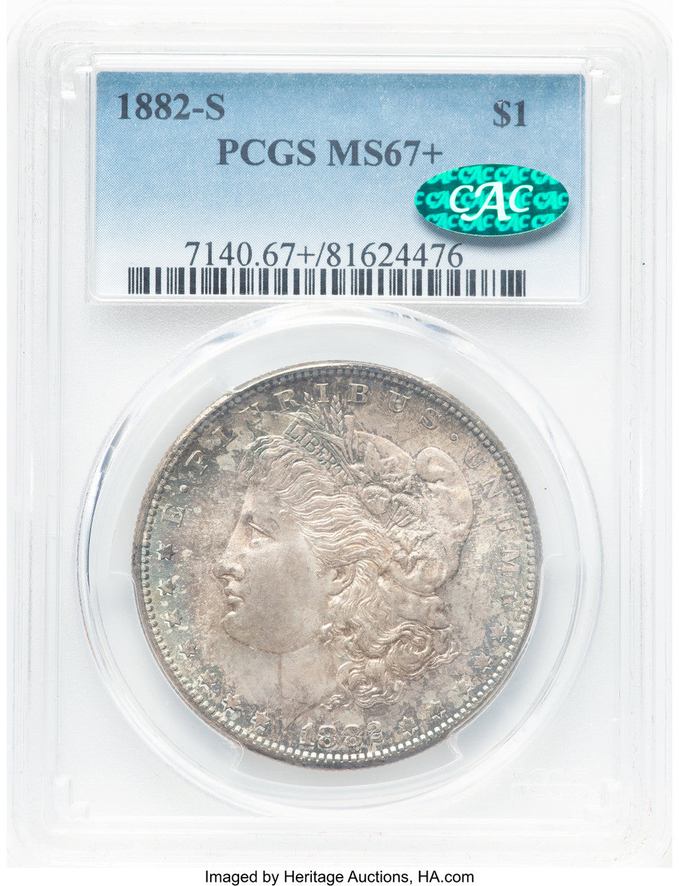 1882-S CAC Morgan Dollar PCGS MS67+