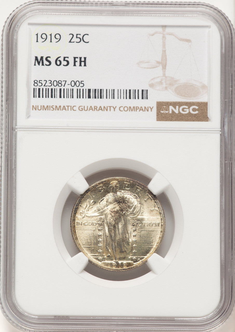 1919 25C FH Standing Liberty Quarter NGC MS65