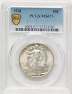 1938 50C Walking Liberty Half Dollar PCGS MS67+