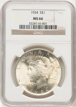 1924 Peace Dollar NGC MS66 (779791006)