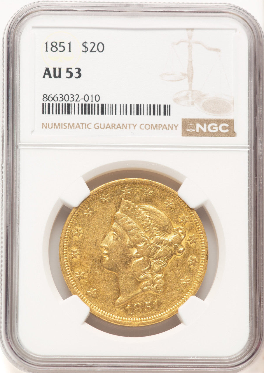 1851 $20 Liberty Double Eagle NGC AU53 (779792012)