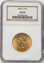 1904-O $10 Liberty Eagle NGC AU58