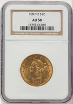 1897-O $10 Liberty Eagle NGC AU58