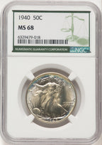 1940 50C Walking Liberty Half Dollar NGC MS68