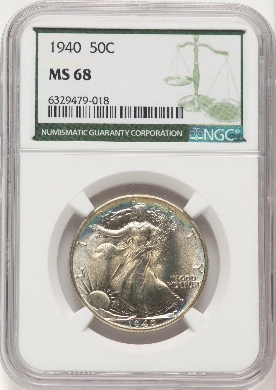 1940 50C Walking Liberty Half Dollar NGC MS68