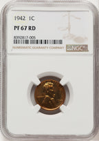 1942 1C RD Proof Lincoln Cent NGC PR67