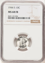 1944-S 10C FB Mercury Dime NGC MS68 (779833008)