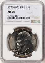 1976 $1 T1 Eisenhower Dollar NGC MS66 (779875028)