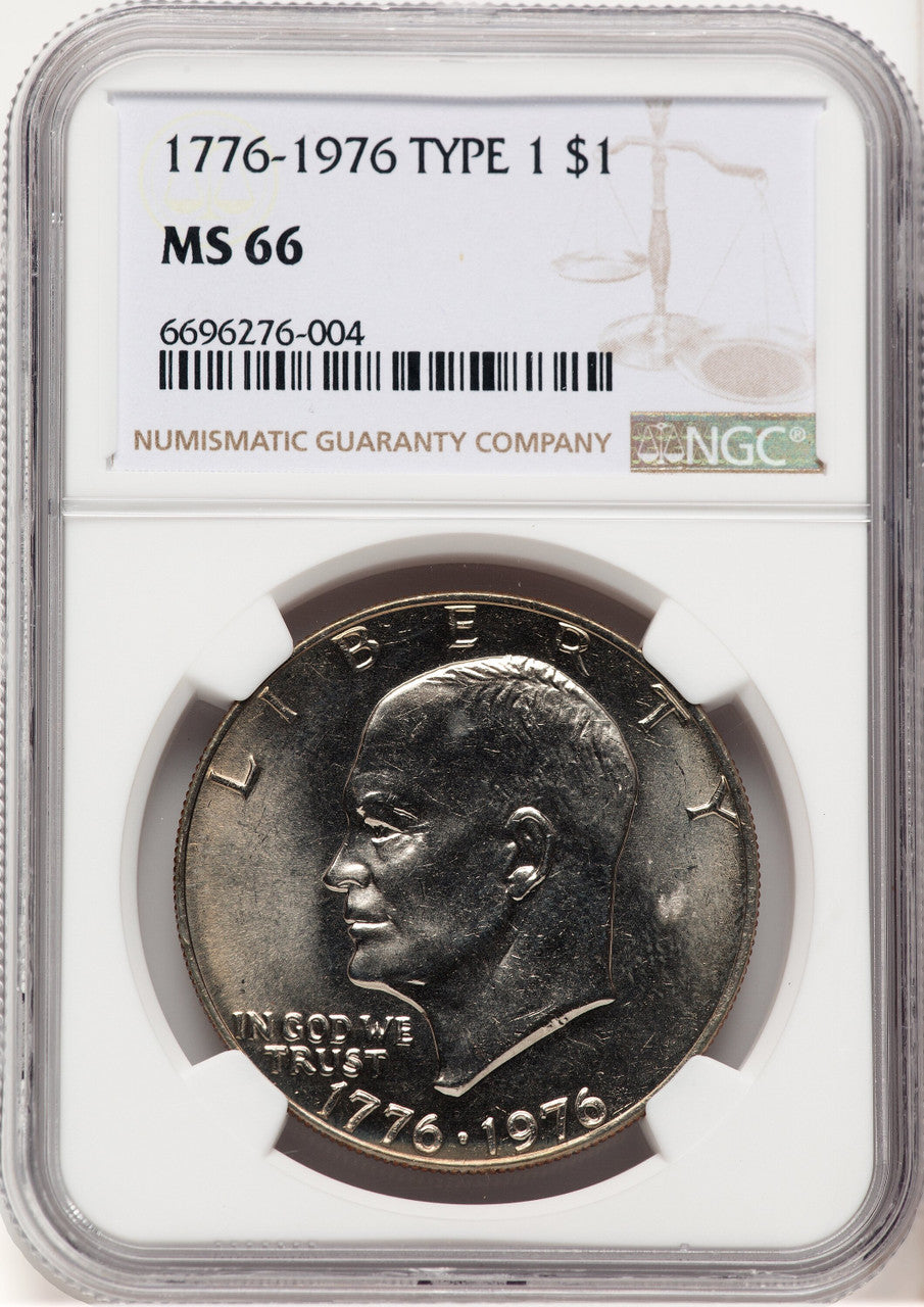 1976 $1 T1 Eisenhower Dollar NGC MS66 (779875028)