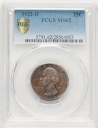 1932-D 25C Washington Quarter PCGS MS62 (779891050)