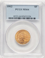 1912 $5 Indian Half Eagle PCGS MS64 (779951004)