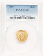 1908 $2.50 Blue Gradient Indian Quarter Eagle PCGS MS64