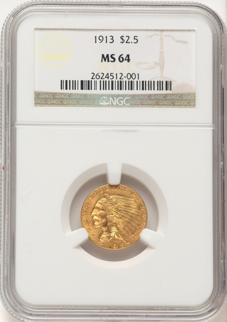 1913 $2.50 Indian Quarter Eagle NGC MS64 (779951019)
