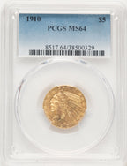 1910 $5 Blue Gradient Indian Half Eagle PCGS MS64