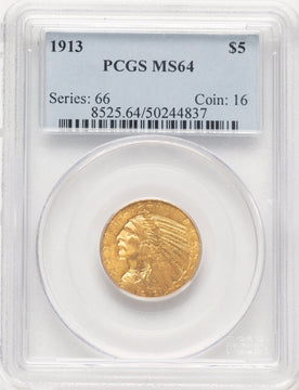 1913 $5 Indian Half Eagle PCGS MS64 (779951034)