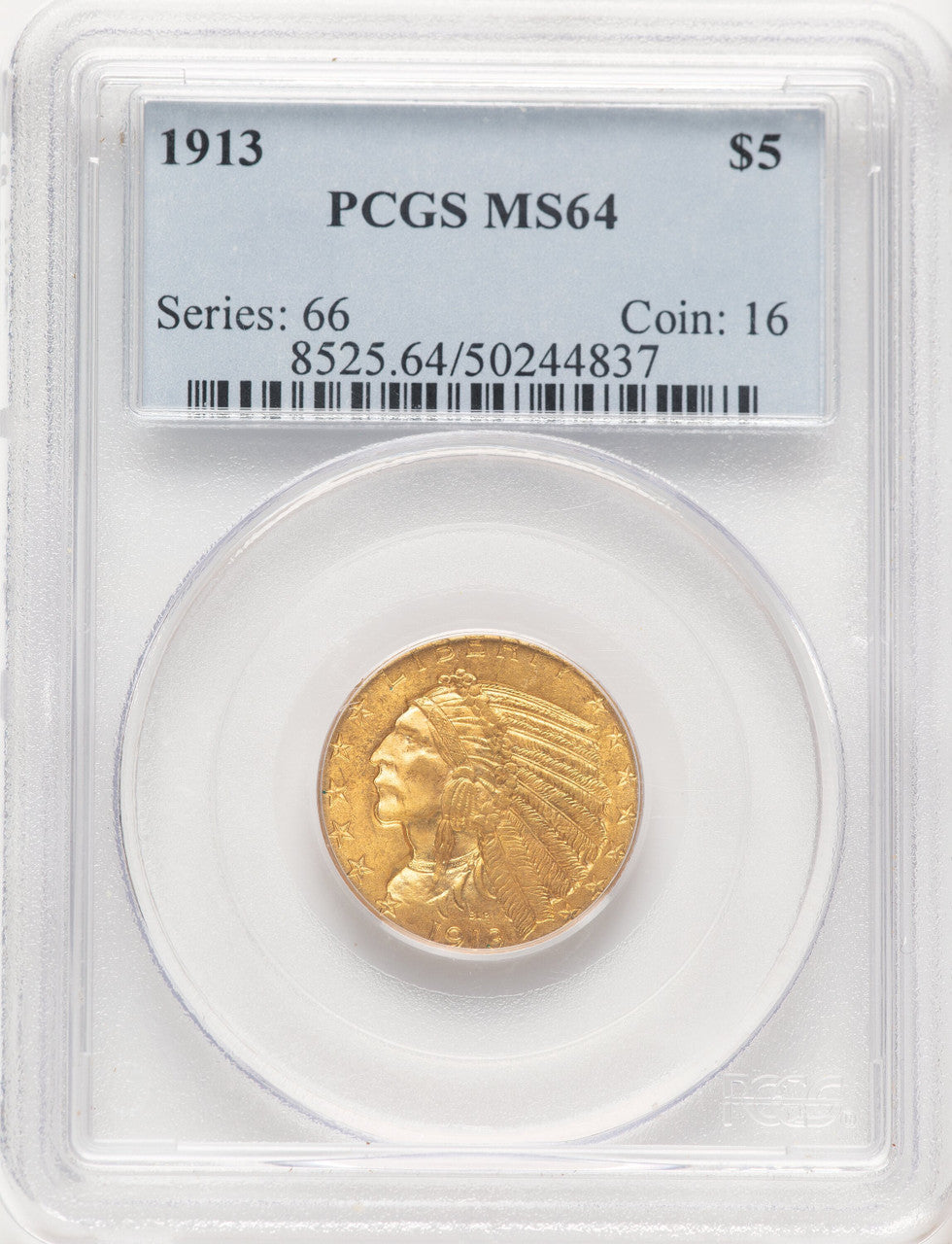 1913 $5 Indian Half Eagle PCGS MS64 (779951034)