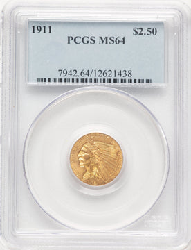 1911 $2.50 Indian Quarter Eagle PCGS MS64 (779951035)