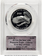 2019-W Proof Platinum Eagle 1 oz FDI Thomas Cleveland Bell PCGS PR70
