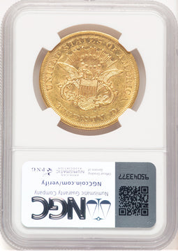 1862 $20 Liberty Double Eagle NGC AU53 (780000011)