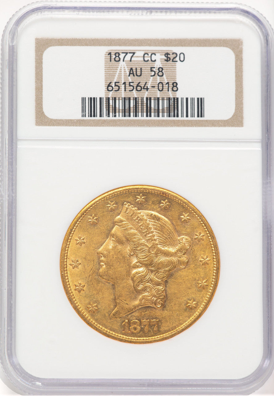 1877-CC $20 Liberty Double Eagle NGC AU58 (780000014)