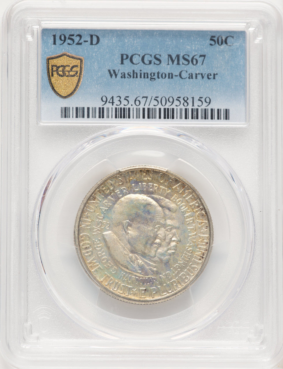 1952-D 50C Washington-Carver Commemorative Silver PCGS MS67 (780000019)