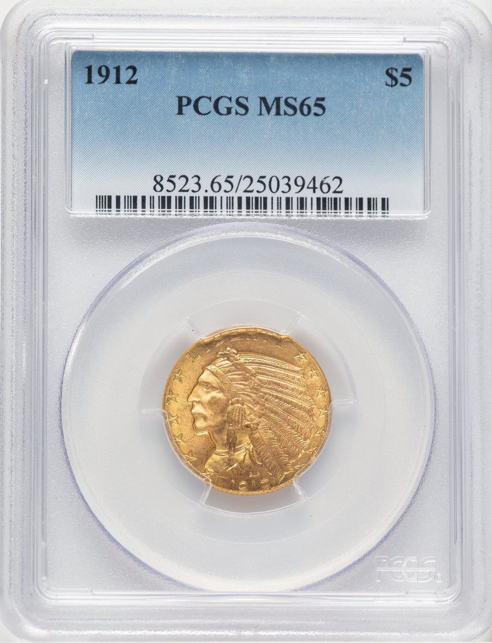 1912 $5 Indian Half Eagle PCGS MS65 (780003003)