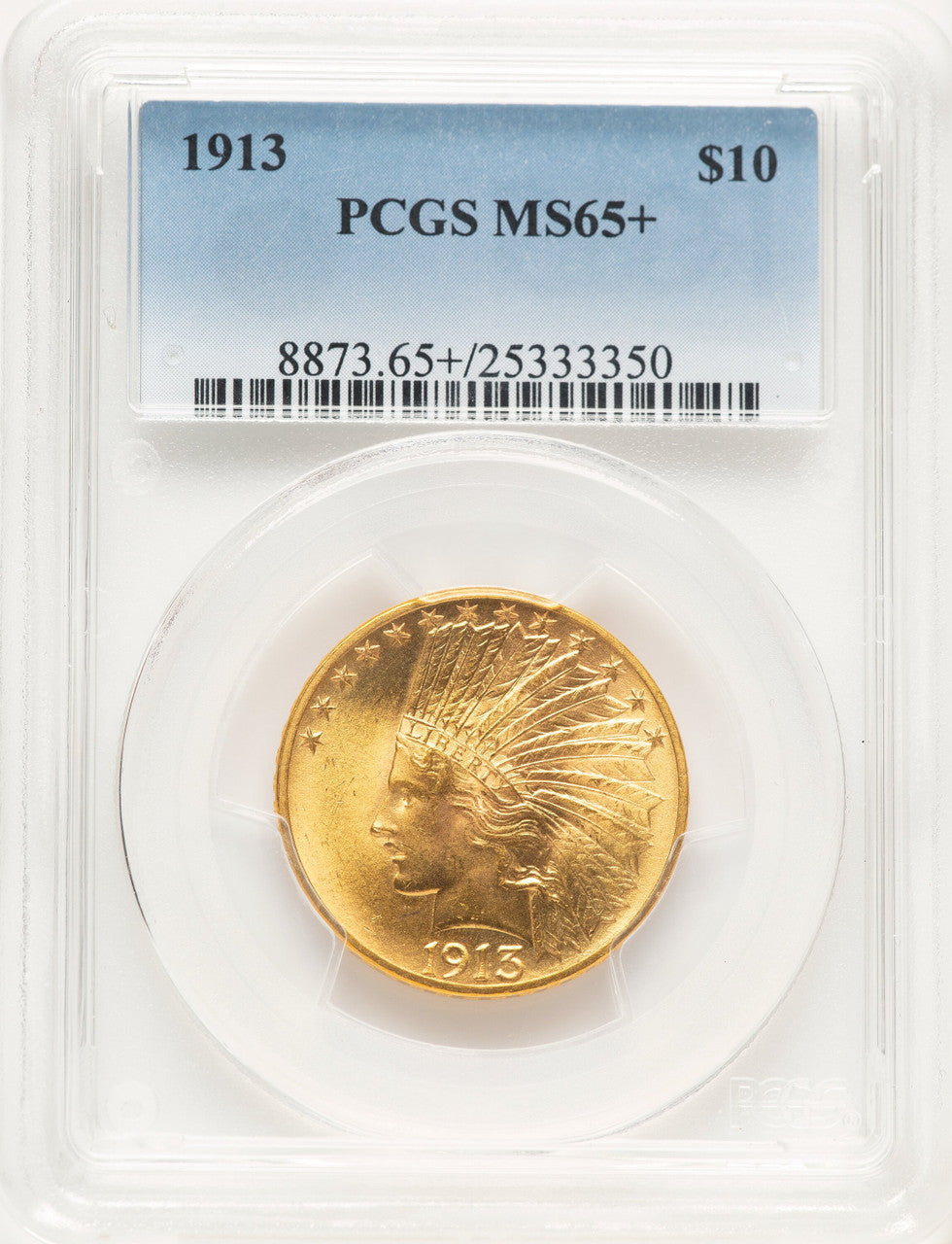 1913 $10 Indian Eagle PCGS MS65+