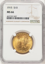 1915 $10 Indian Eagle NGC MS66 (780003012)