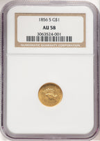 1856-S G$1 Type 2 Gold Dollar NGC AU58 (780003024)