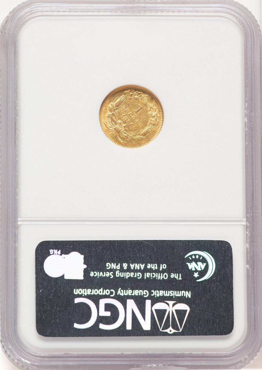 1856-S G$1 Type 2 Gold Dollar NGC AU58 (780003024)