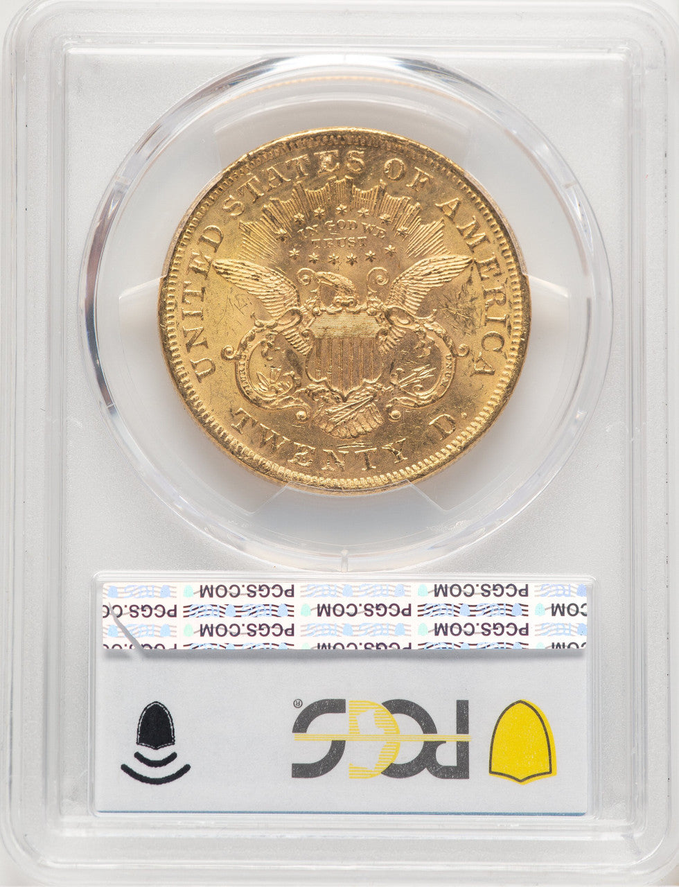1873 $20 OPEN 3 Liberty Double Eagle PCGS MS63+