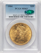 1904 $20 Liberty CAC Liberty Double Eagle PCGS MS63