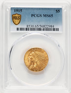 1915 $5 Indian Half Eagle PCGS MS65